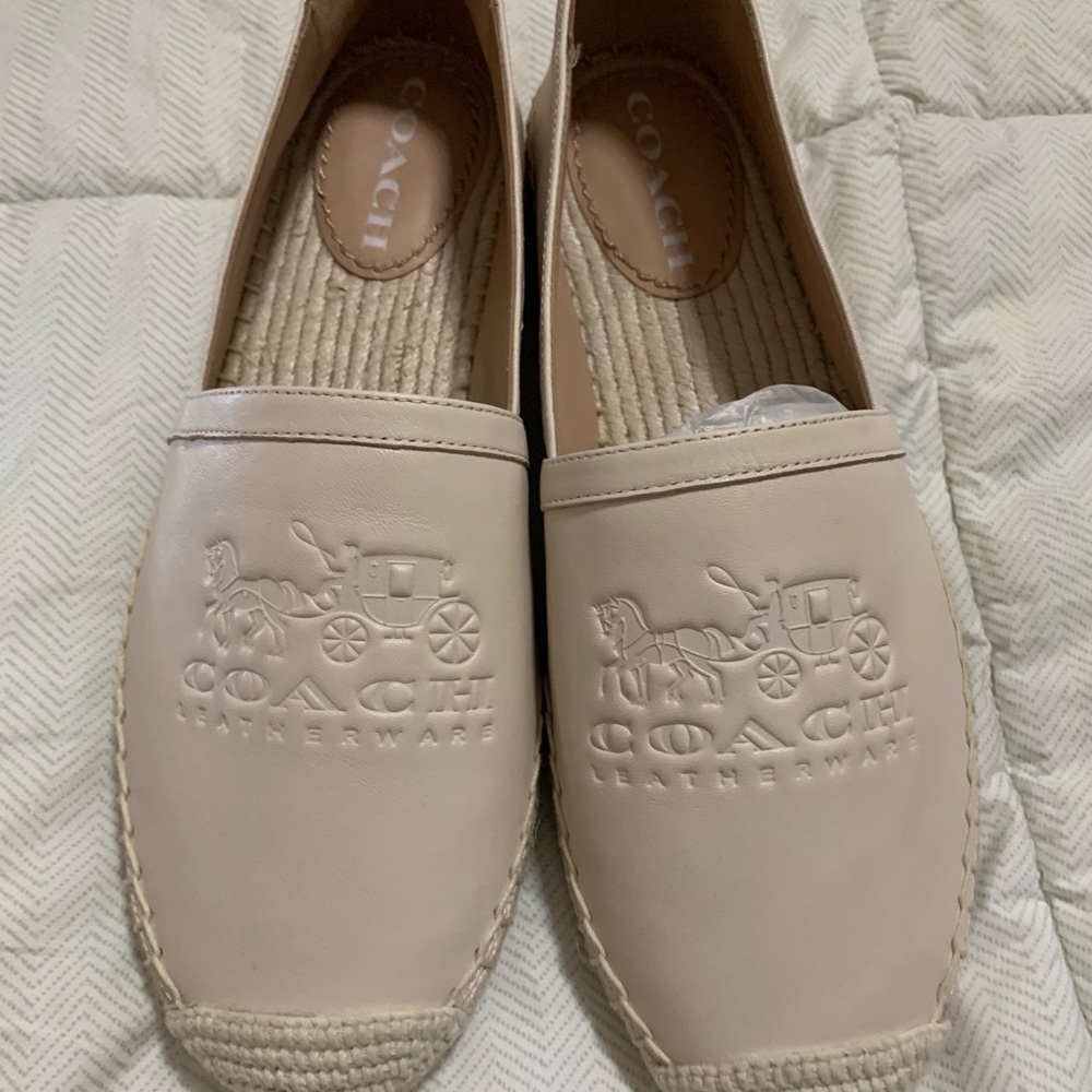 Coach “Charlie” Leather espadrilles in Chalk color. BNWT. Never worn